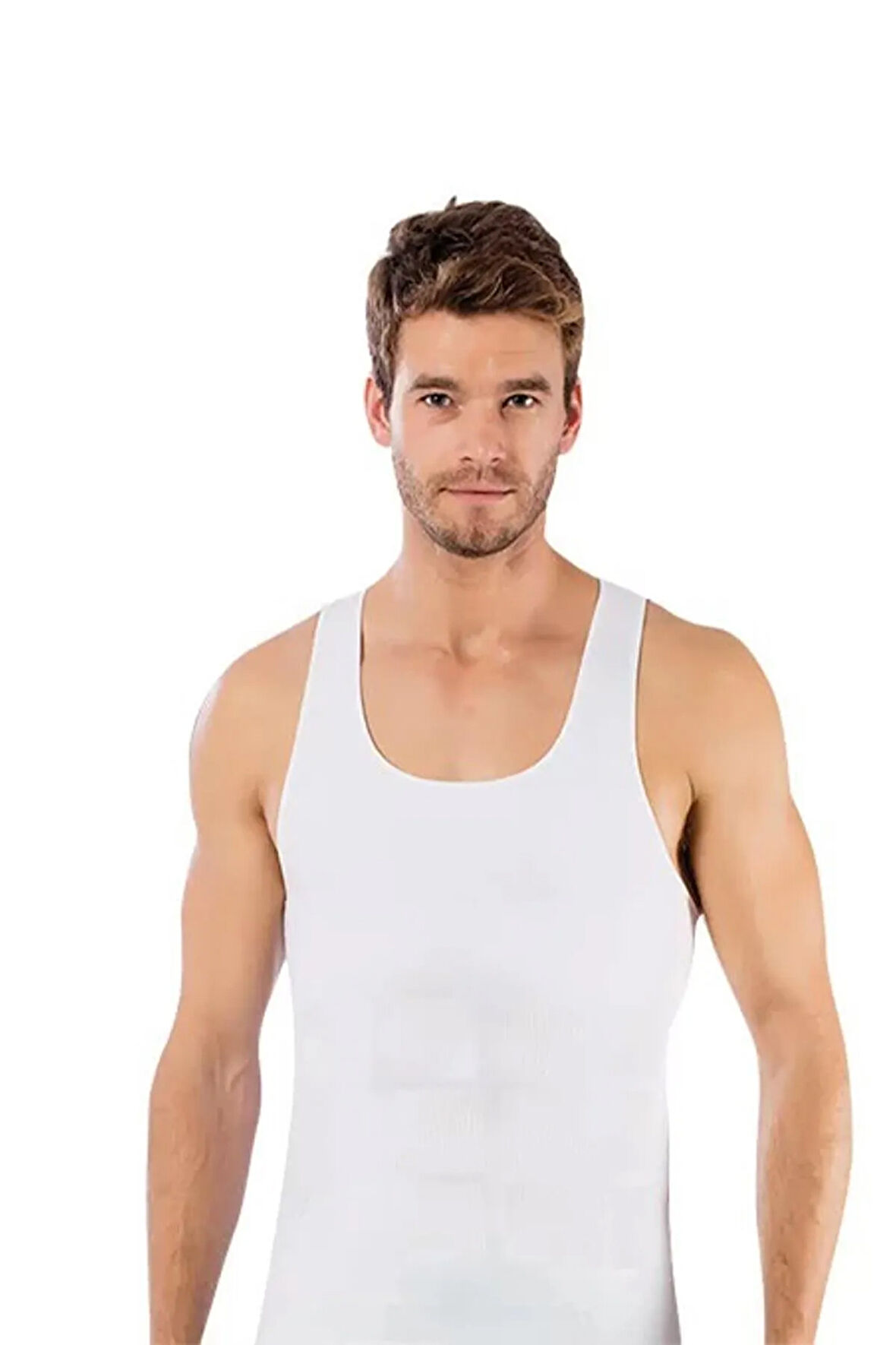 Erkek Korseli Beyaz Atlet 6200