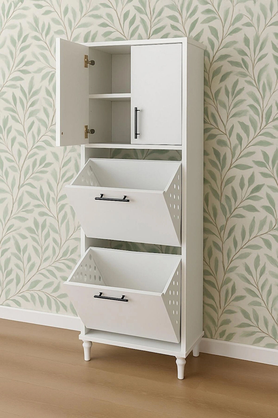  Nergis Çok Amaçlı Dolap Kirli Çamaşır Sepeti Dolabı 150x60