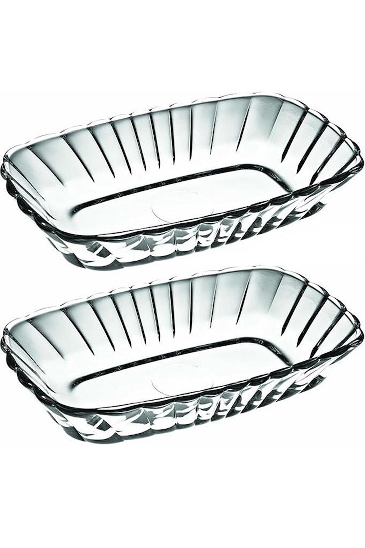53702 Mezze Cam 2li Çerezlik Meze Tabağı Kahvaltılık 16cm