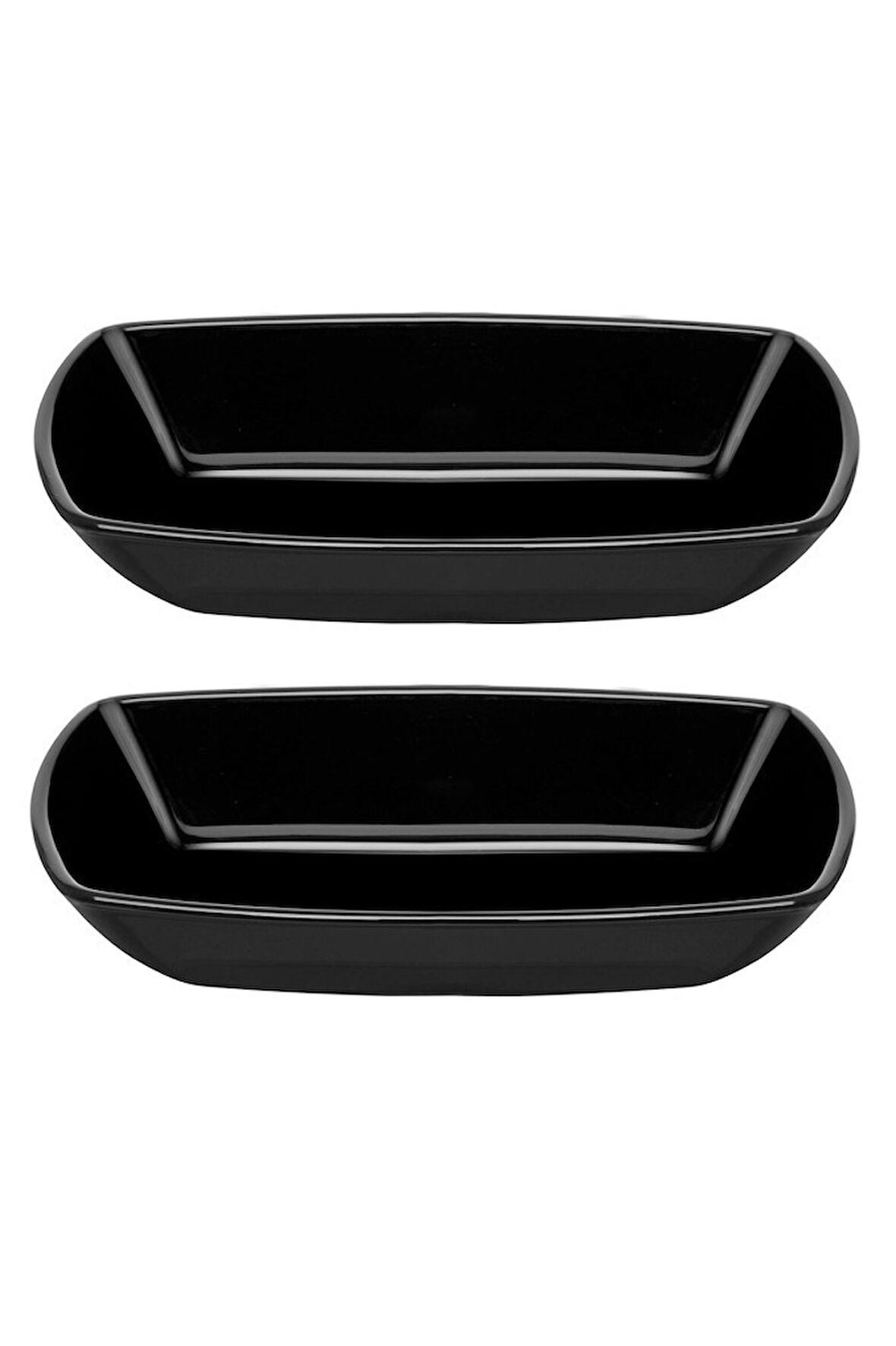 54942 Tokio Cam Siyah 2li Çerezlik Meze Servis Tabağı Kahvaltılık 18cm