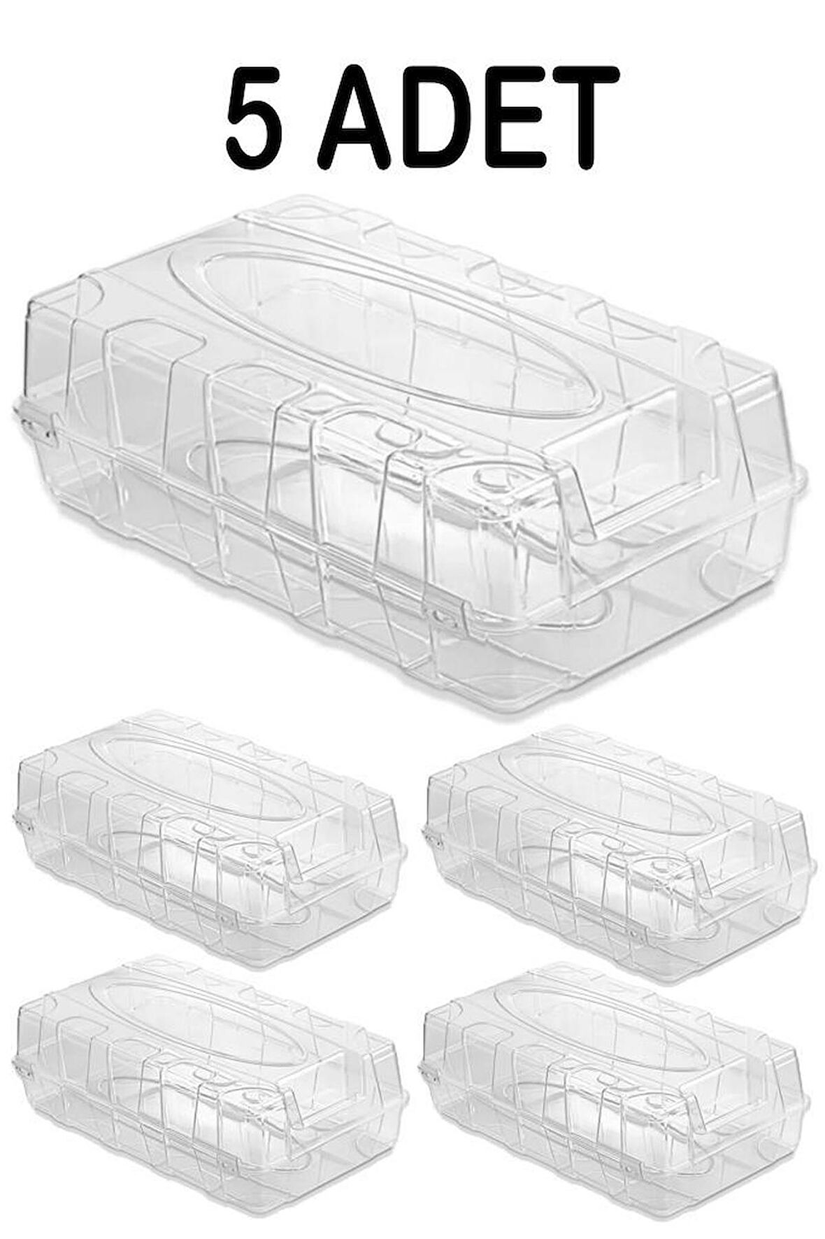 Plastik 5 Adet Şeffaf Erkek Ayakkabı Saklama Kutusu
