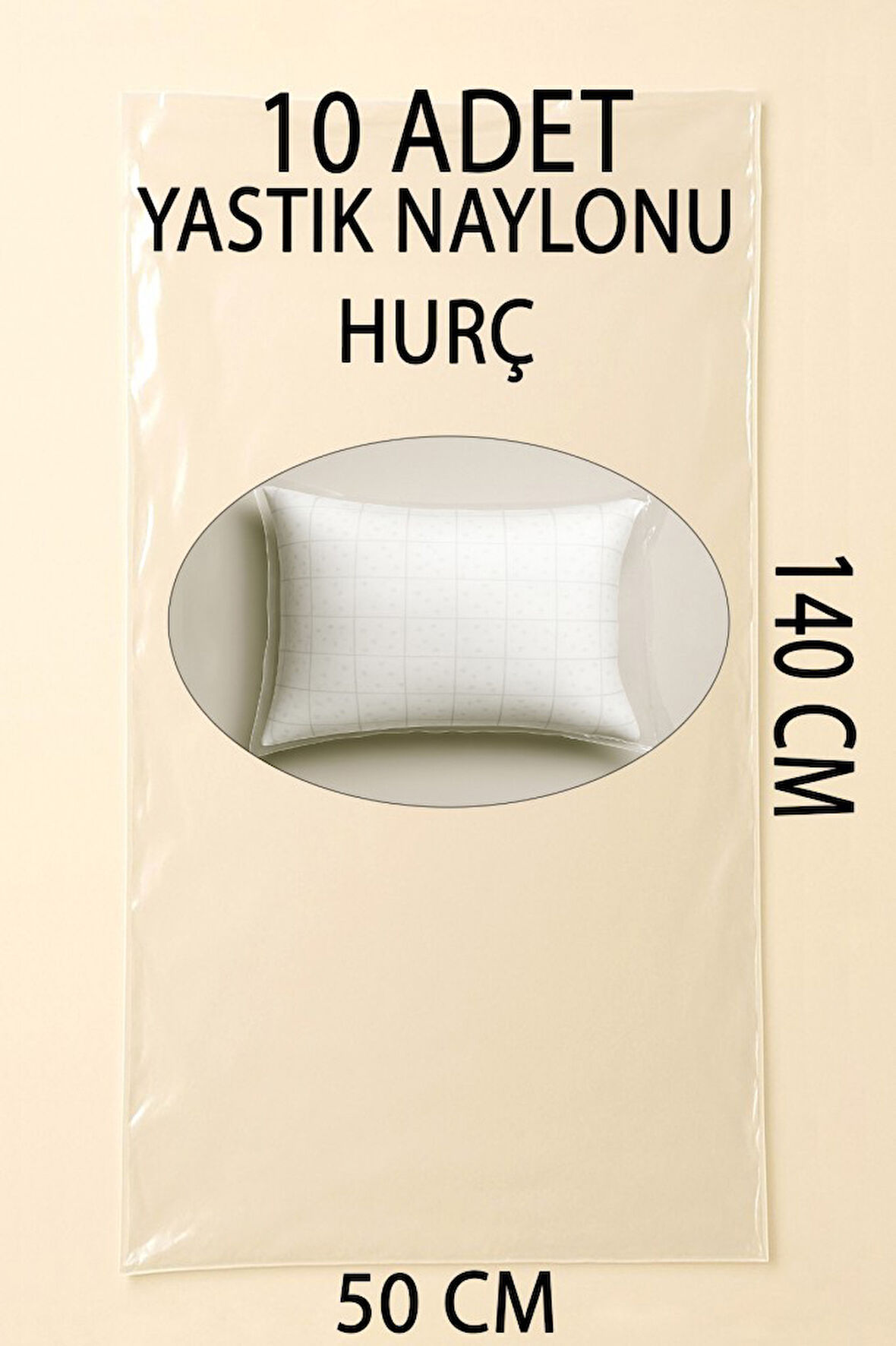 10 Adet 140cm×50cm Şeffaf Naylon Taşınma Saklama Yastık Naylonu Torbası Hurç