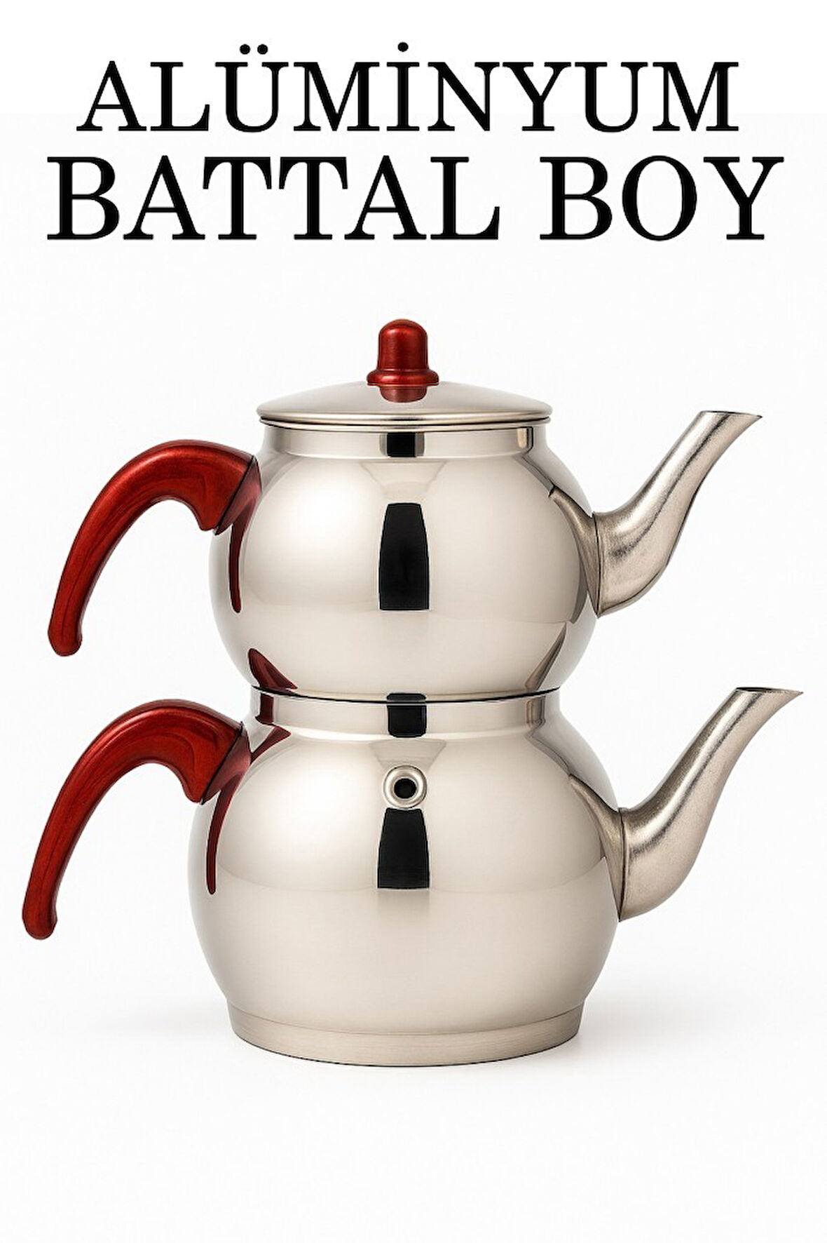 Alüminyum Küre Çaydanlık Battal Boy Kahverengi Kulp