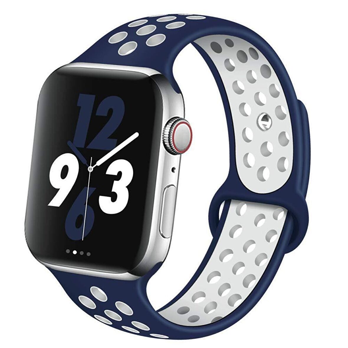 Apple Watch Seri 1/2/3/4/5/6/SE 40mm Silikon Kordon Delikli Kayış Spor Bileklik