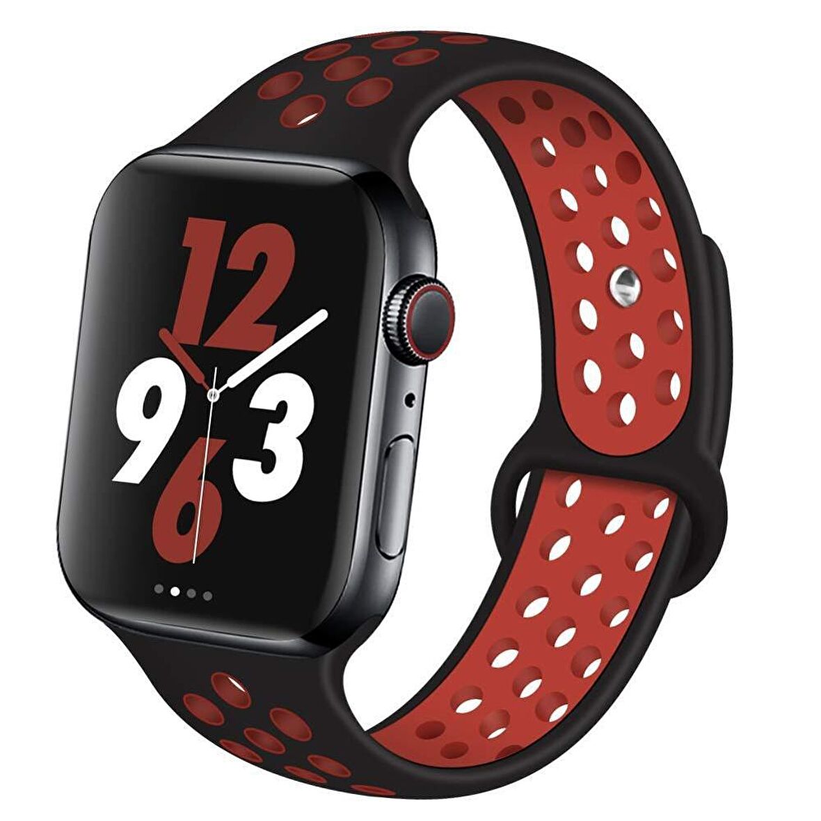 Apple Watch Seri 1/2/3/4/5/6/SE 44mm Silikon Kordon Delikli Kayış Spor Bileklik