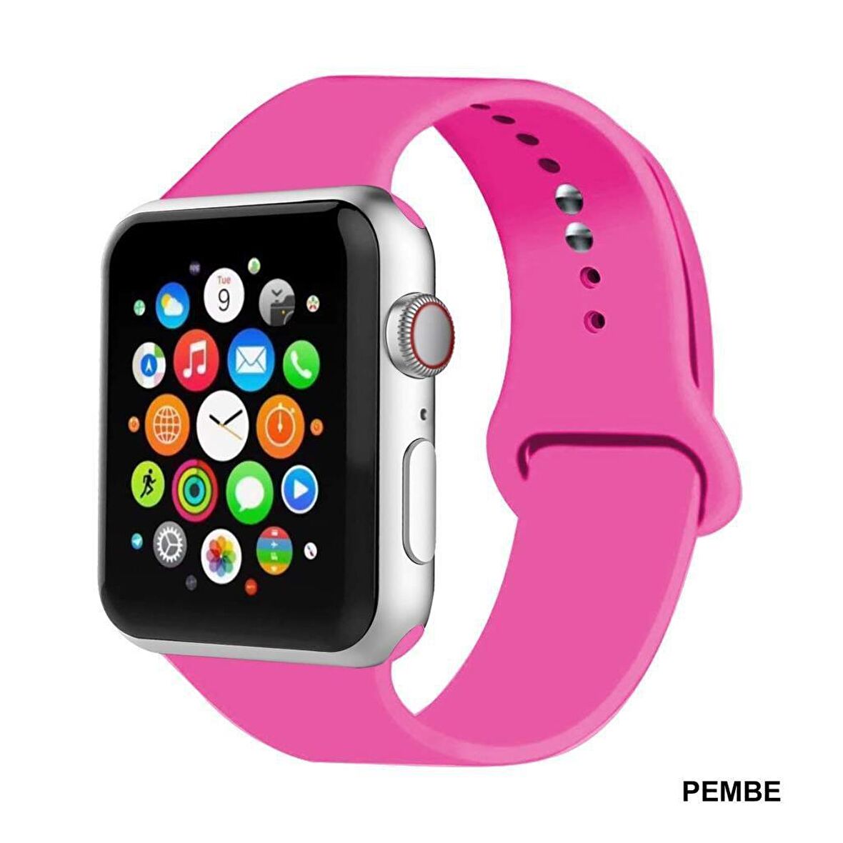 Apple Watch Seri 1/2/3/4/5 42 mm Kordon Spor Kayışı Yumuşak Silikon
