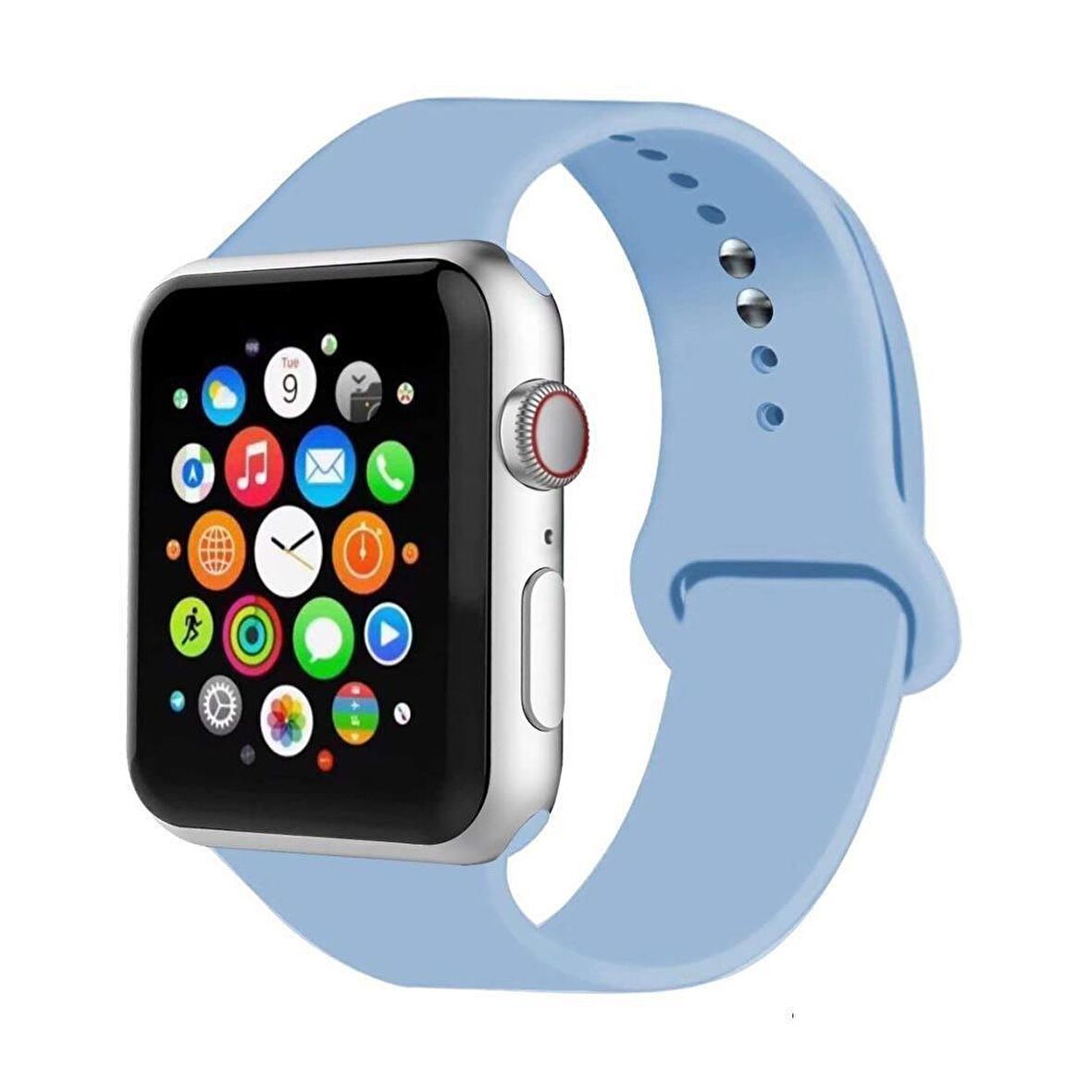 Apple Watch Seri 1/2/3/4/5/6/SE 44 mm Kordon Spor Kayışı Yumuşak Silikon