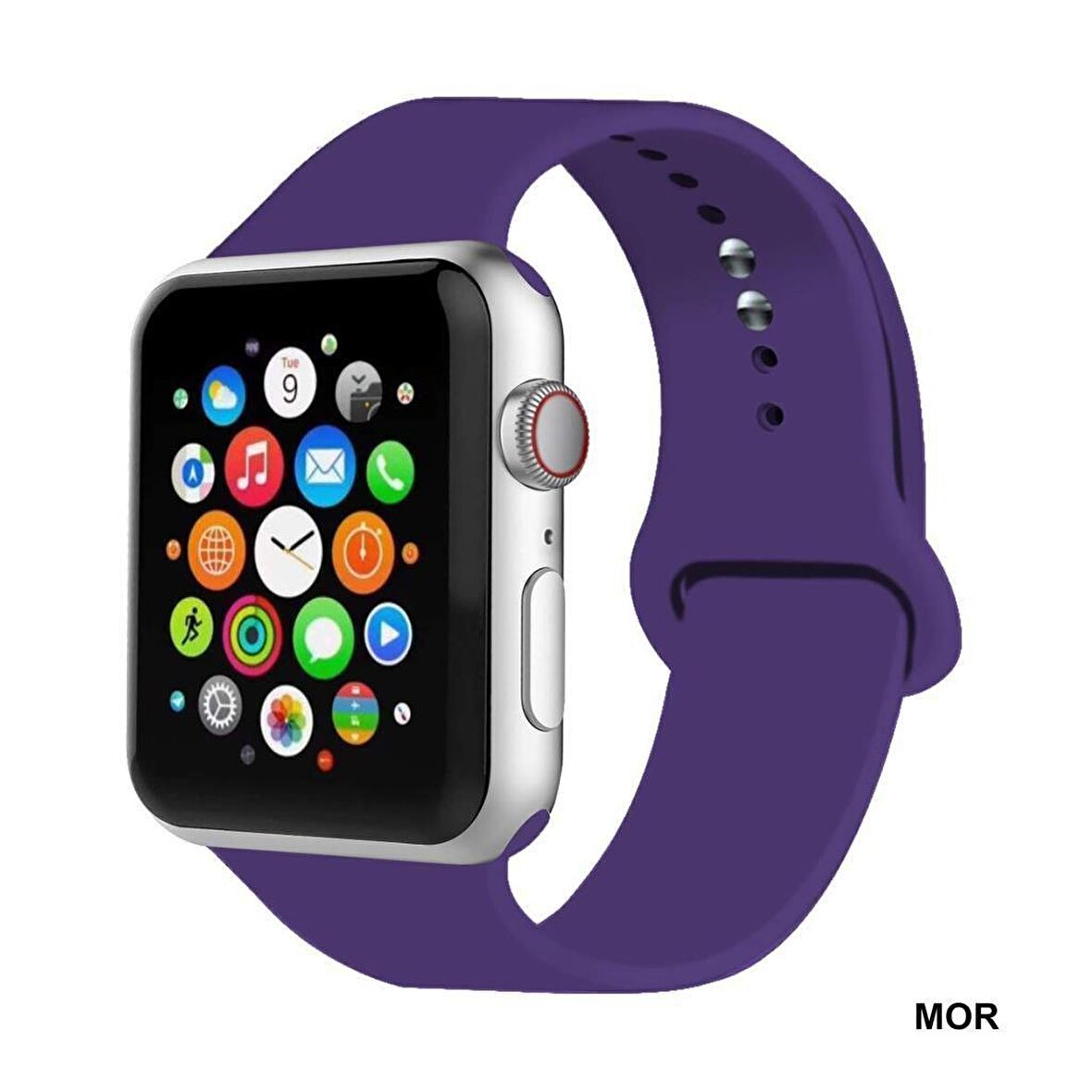 Apple Watch Uyumlu Seri 1/2/3/4/5/6/SE 44 mm Kordon Spor Kayışı Yumuşak Silikon 