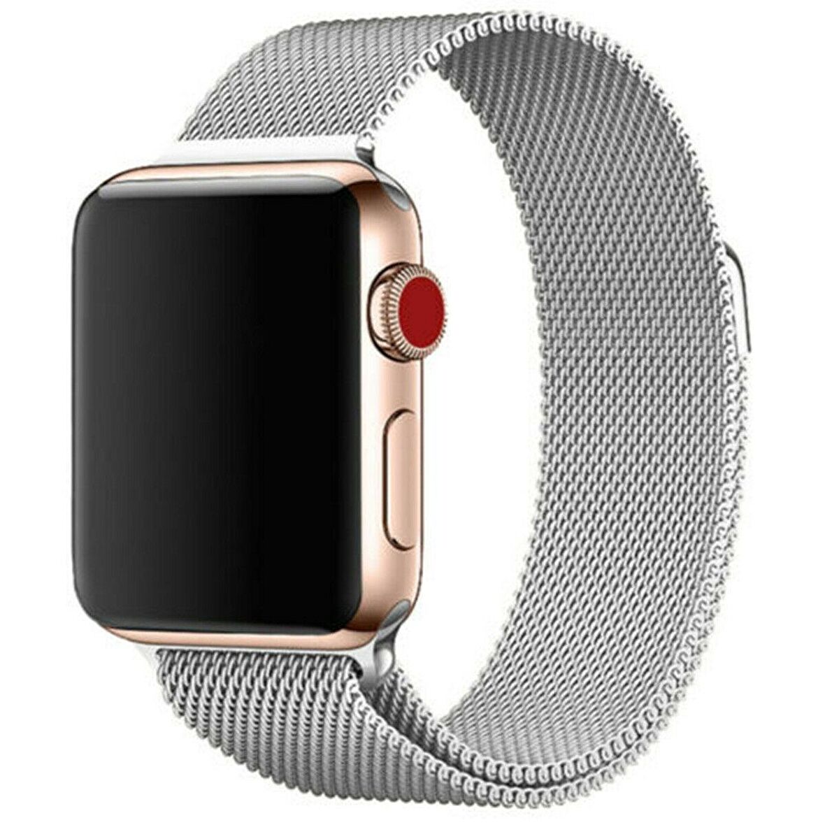 Apple Watch Seri 1/2/3/4/5 38mm Kordon Çelik Kayış Metal Hasır Milano Paslanmaz Bileklik