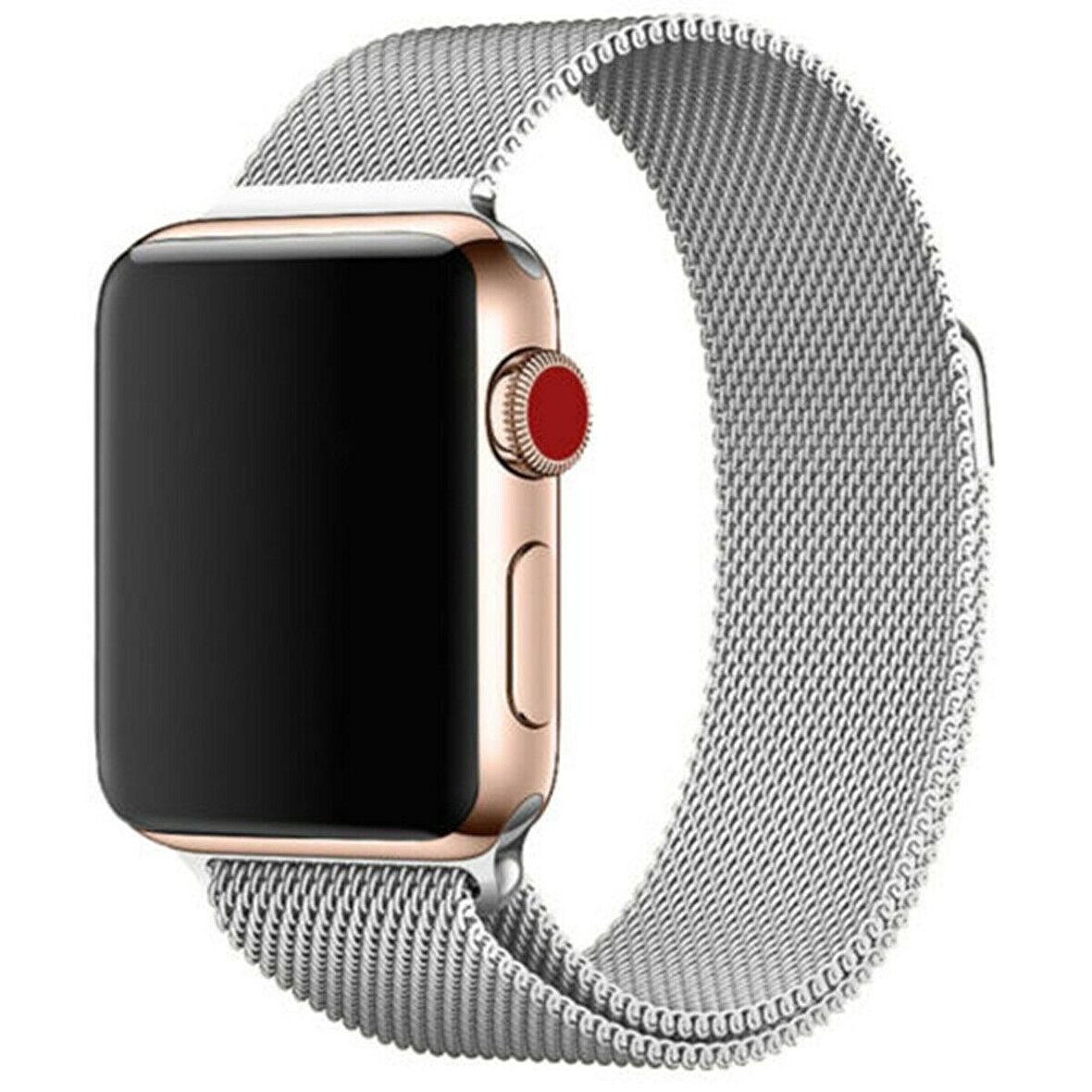 Apple Watch Seri 1/2/3/4/5/6/SE 44mm Kordon Çelik Kayış Metal Hasır Milano Paslanmaz Bileklik