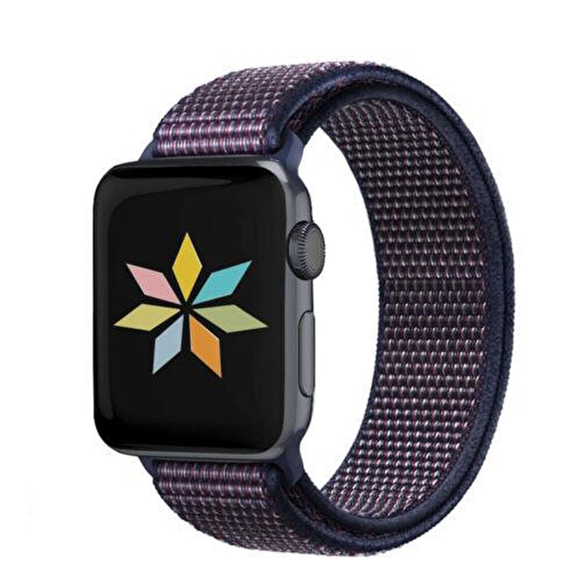 Apple Watch Seri 1/2/3/4/5 38mm Kordon Kumaş Dokuma Kayış Örme Bileklik