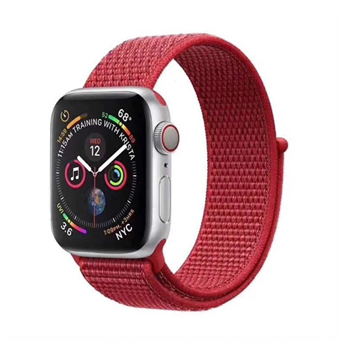 Apple Watch Uyumlu Seri 1/2/3/4/5 42mm Kordon Kumaş Dokuma Kayış Örme Bileklik 