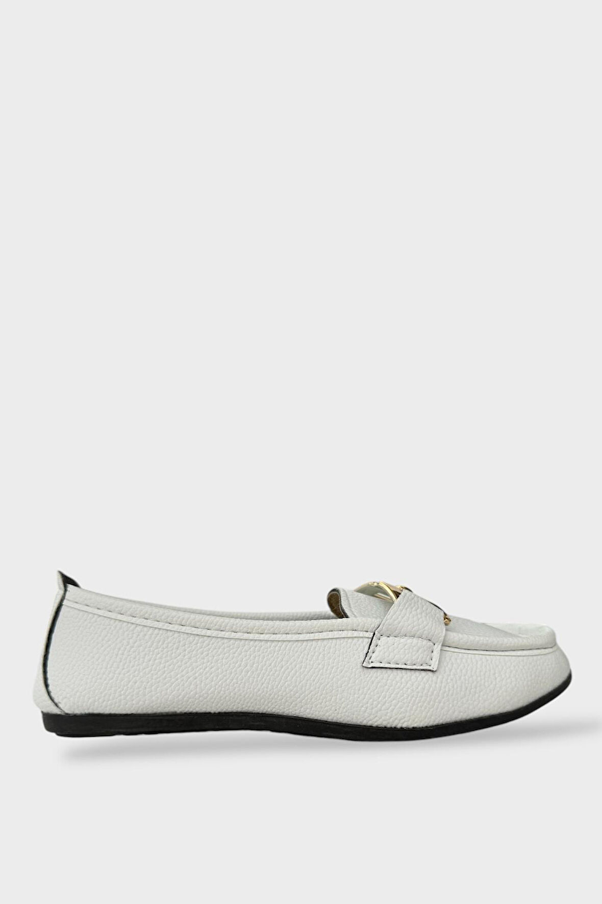 Kadın Tokalı Babet Ayakkabı BEYAZ