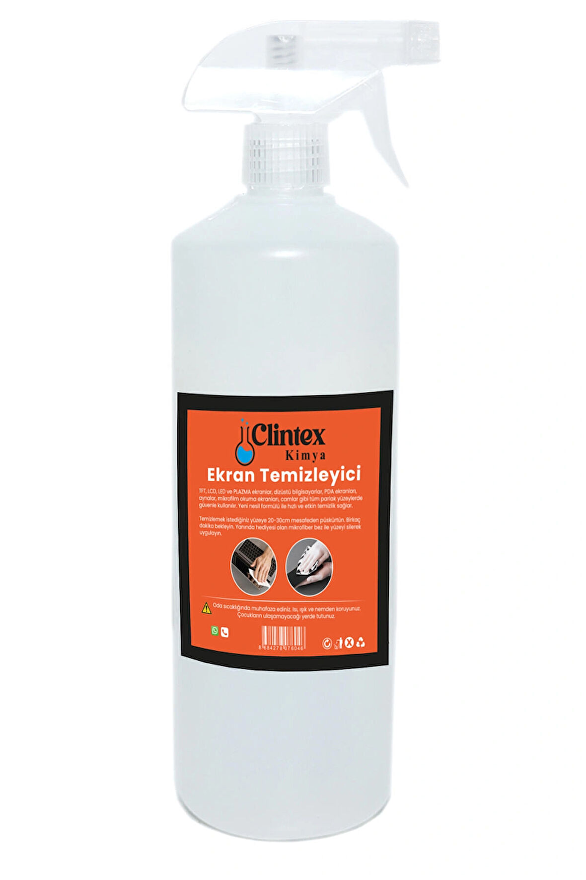 Clintex Kimya Lcd, Led, Ekran Gözlük Temizleyici Spreyli 1 LT