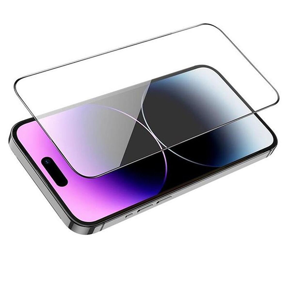 Coofbe HD Full Screen Tempered 5D İphone 15 Pro Max Ekran Koruyucu Full Kaplama Darbe Emici 