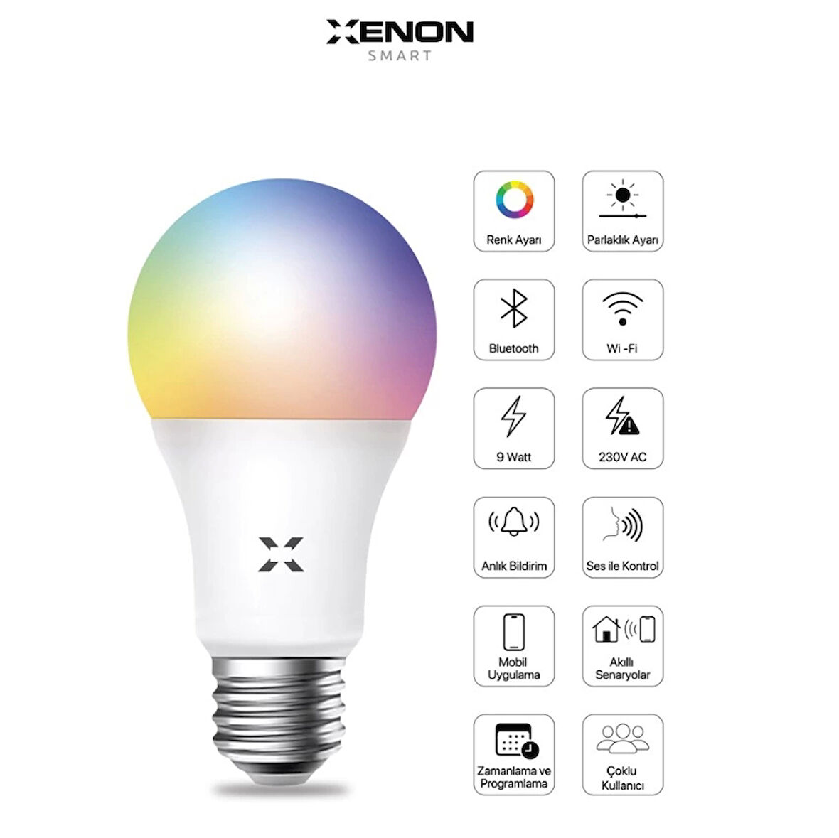 TEKNOTEG - XENON SMART WI-FI LED AKILLI RGB AMPUL X7021