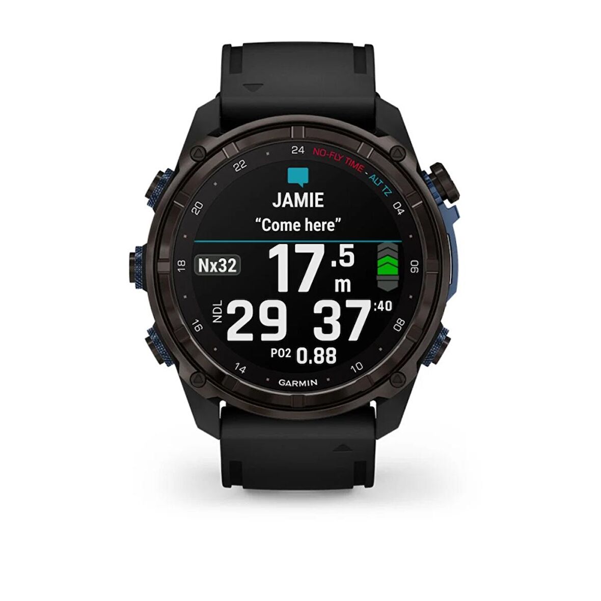 Garmin Descent Mk3i 51 mm Karbon Gri DLC Titanyum Siyah Silikon Kayışlı