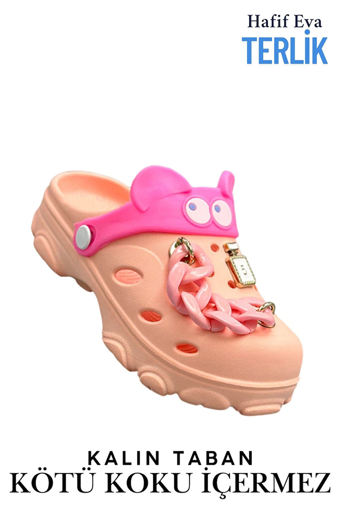 Sermoda Gözlük Desen Zincirli Eva Kız Çocuk Plaj Havuz Terlik Sabo Terlik Yavru Ağzı