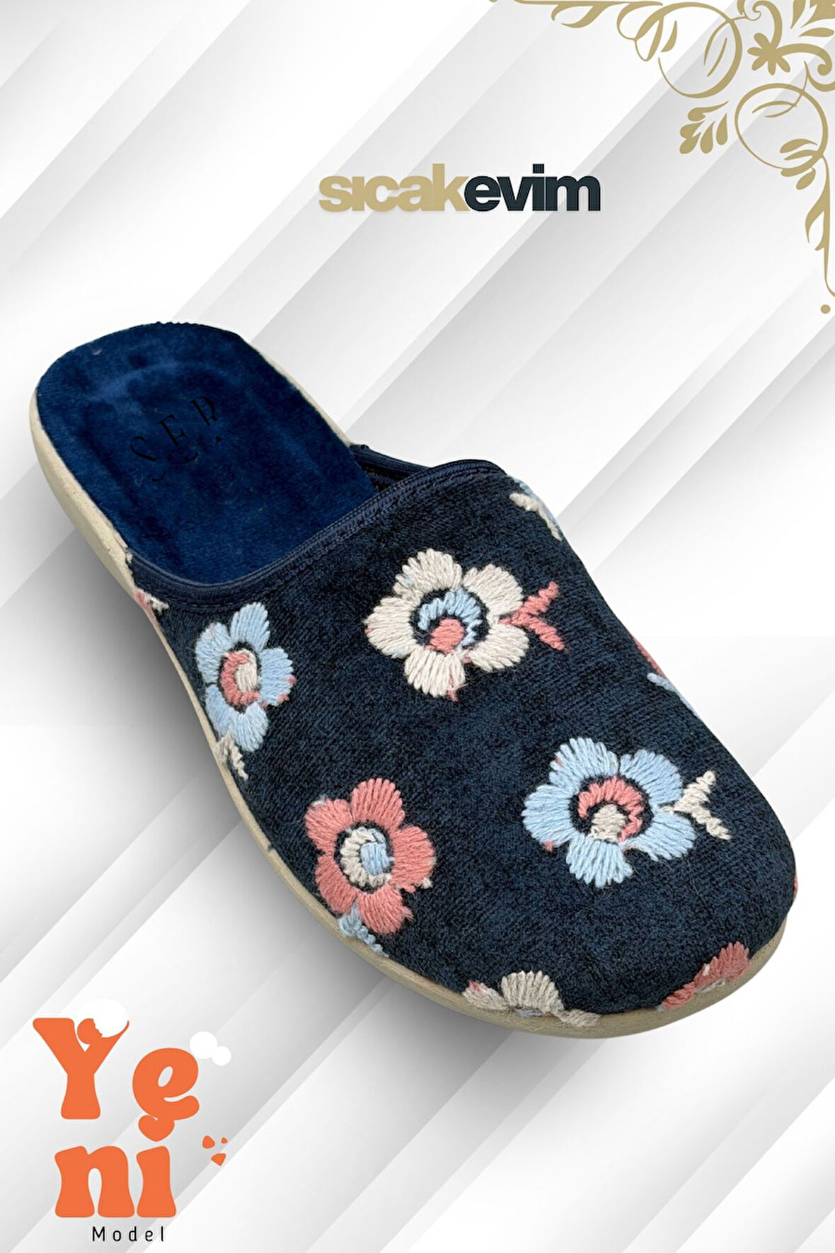 Kadın Ev Terliği  – Poli Taban Hafif Tabanlı Sıcak Tutan Ev Terliği Laci Pembe