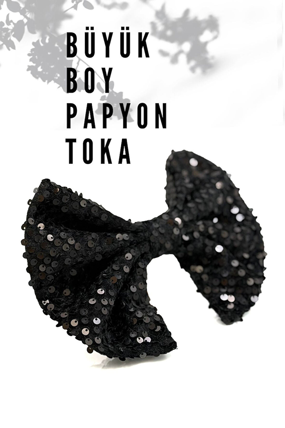 Saç Tokası - Büyük Boy Pullu Saç Tokası P Siyah