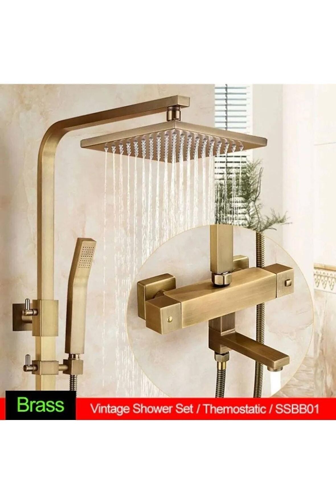 Banyo Bataryası Duş Seti Antik Bronz Termastatlı Yeni Ürün 5 Yıl Garantili Yeni Model