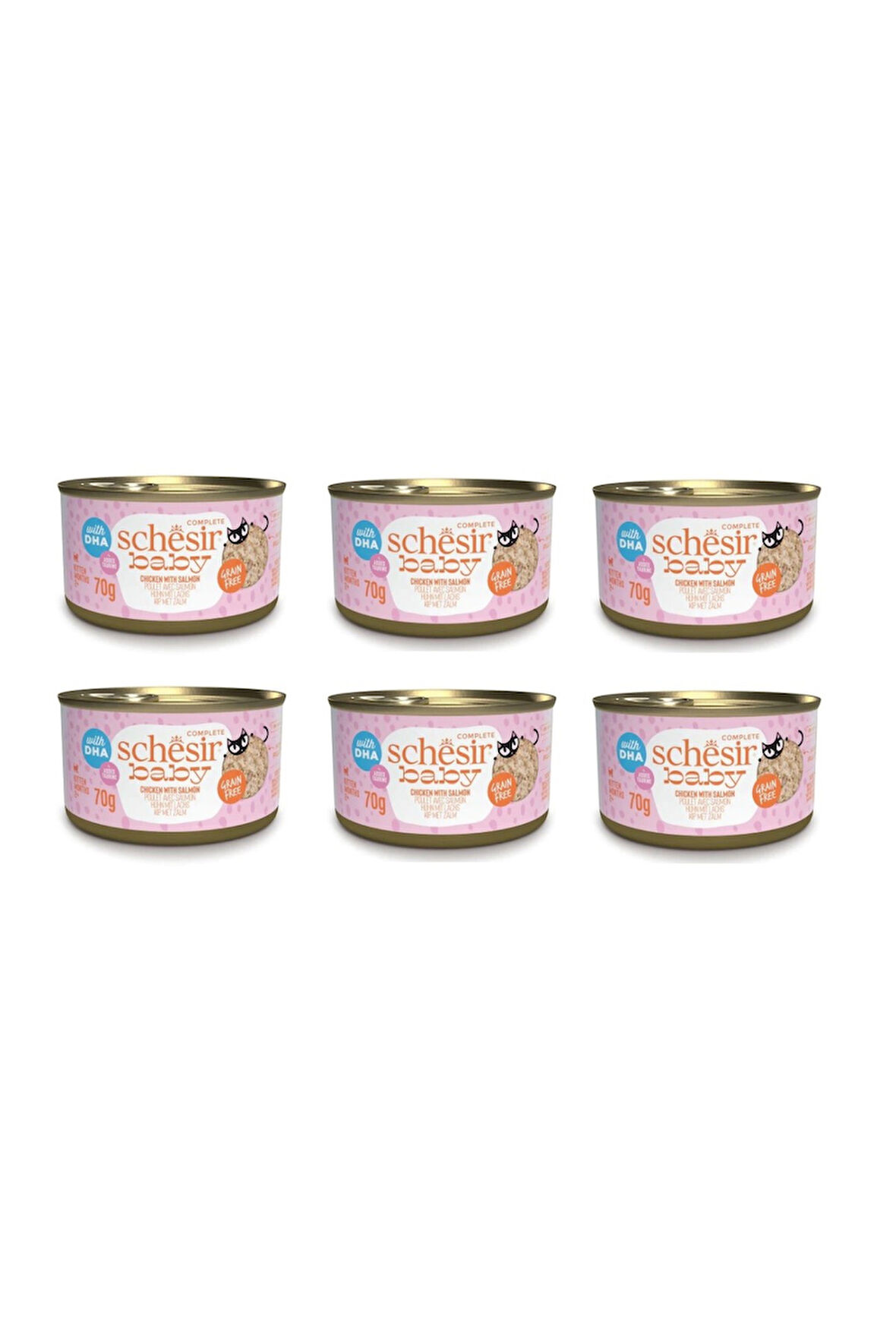 Schesir Baby Cat Tavuk ve Somonlu Yavru Kedi Konservesi 70 Gr. X 6 Adet
