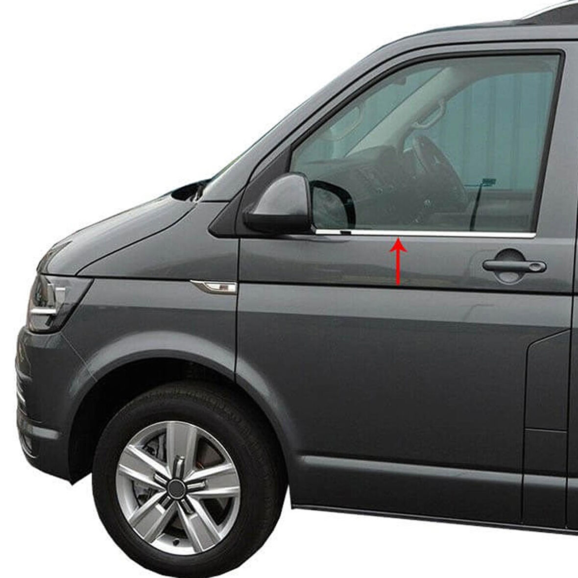 VW T6.1 Transporter Krom Cam Çıtası 2 Parça 2020-