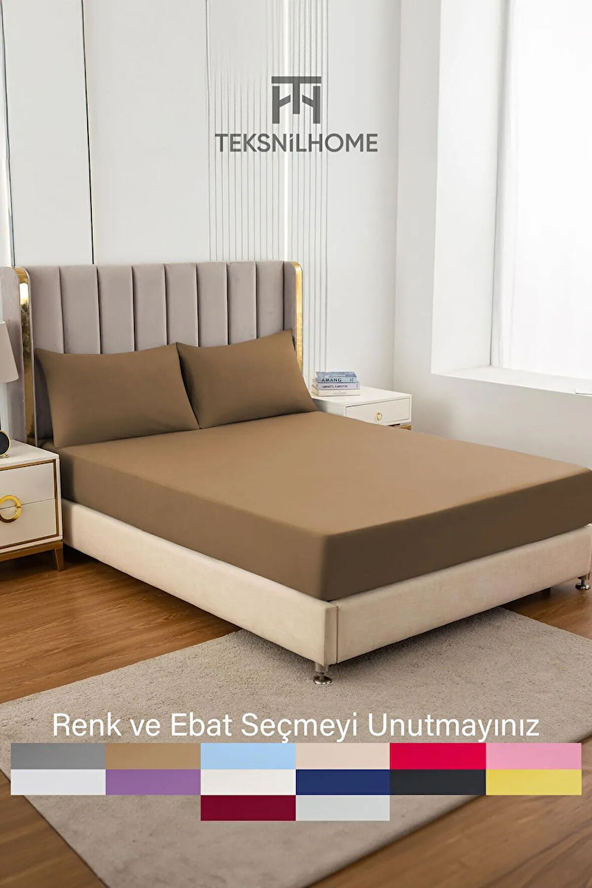 | Ranforce | Pamuklu Tek / Çift Kişilik Kahverengi Lastikli Çarşaf | 14 Renk | Fıtted |