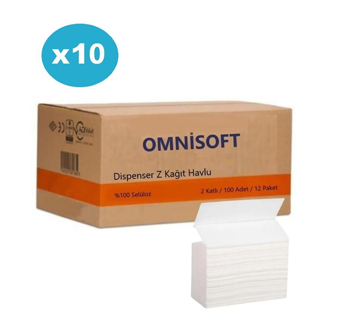 Omnisoft 10 Koli Z Katlı Dispenser Kağıt Havlu 100 x 120 Paket