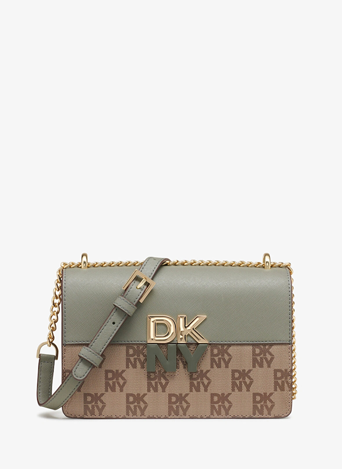 Dkny Kahve - Yeşil Kadın 21x14x7 cm Çapraz Çanta R423YE31