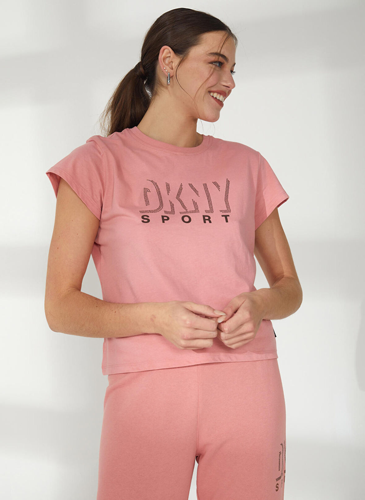 Dkny Jeans Bisiklet Yaka Düz Bronz Kadın T-Shirt DP2T9147