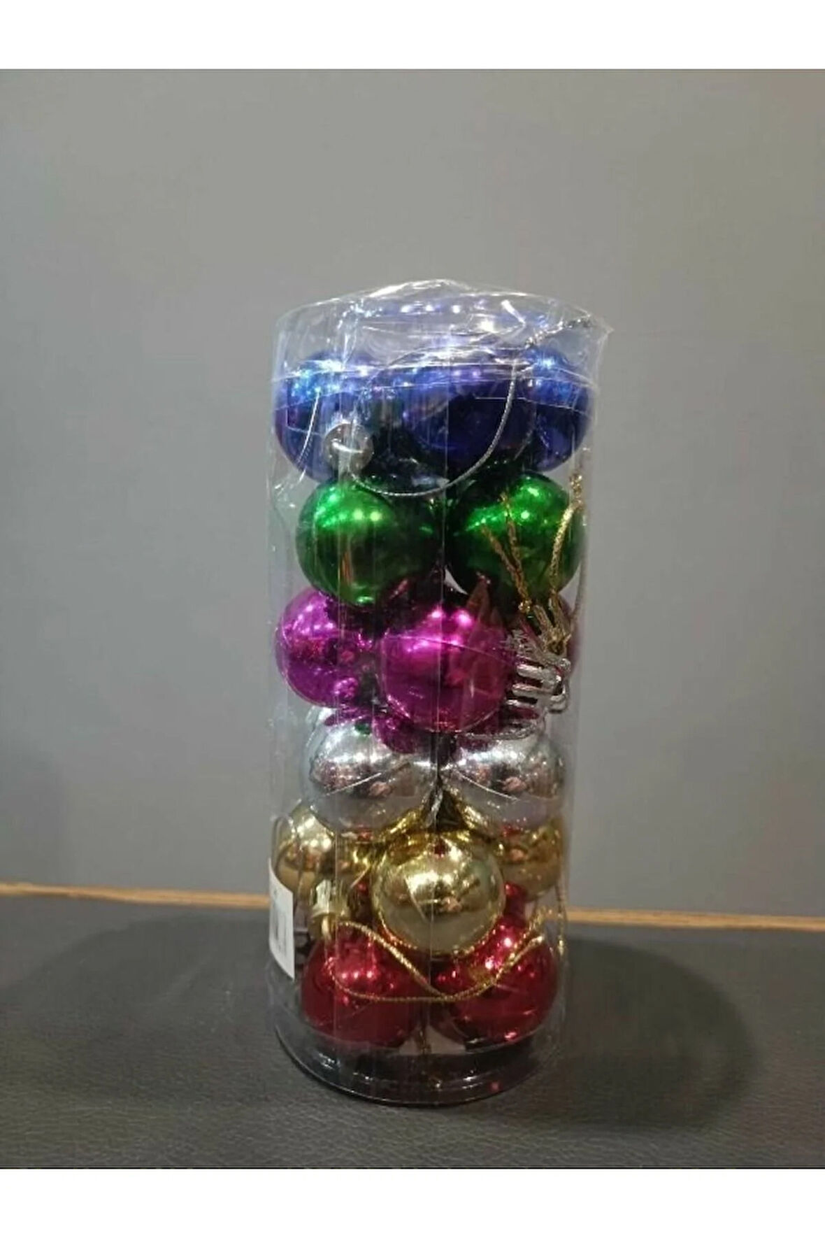 YILBAŞI SÜSÜ LÜX 3 CM KARIŞIK RENKLİ TOP 24'LÜ