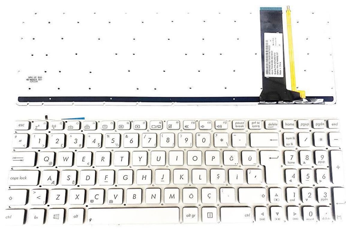 ASUS N550 IŞIKLI GÜMÜŞ RENK KLAVYE