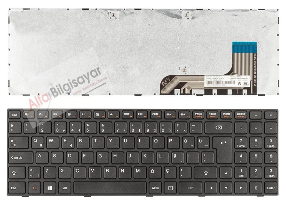 lenovo ideapad 100-15iby 80mj 20644,20564  Klavye Tuş Takımı