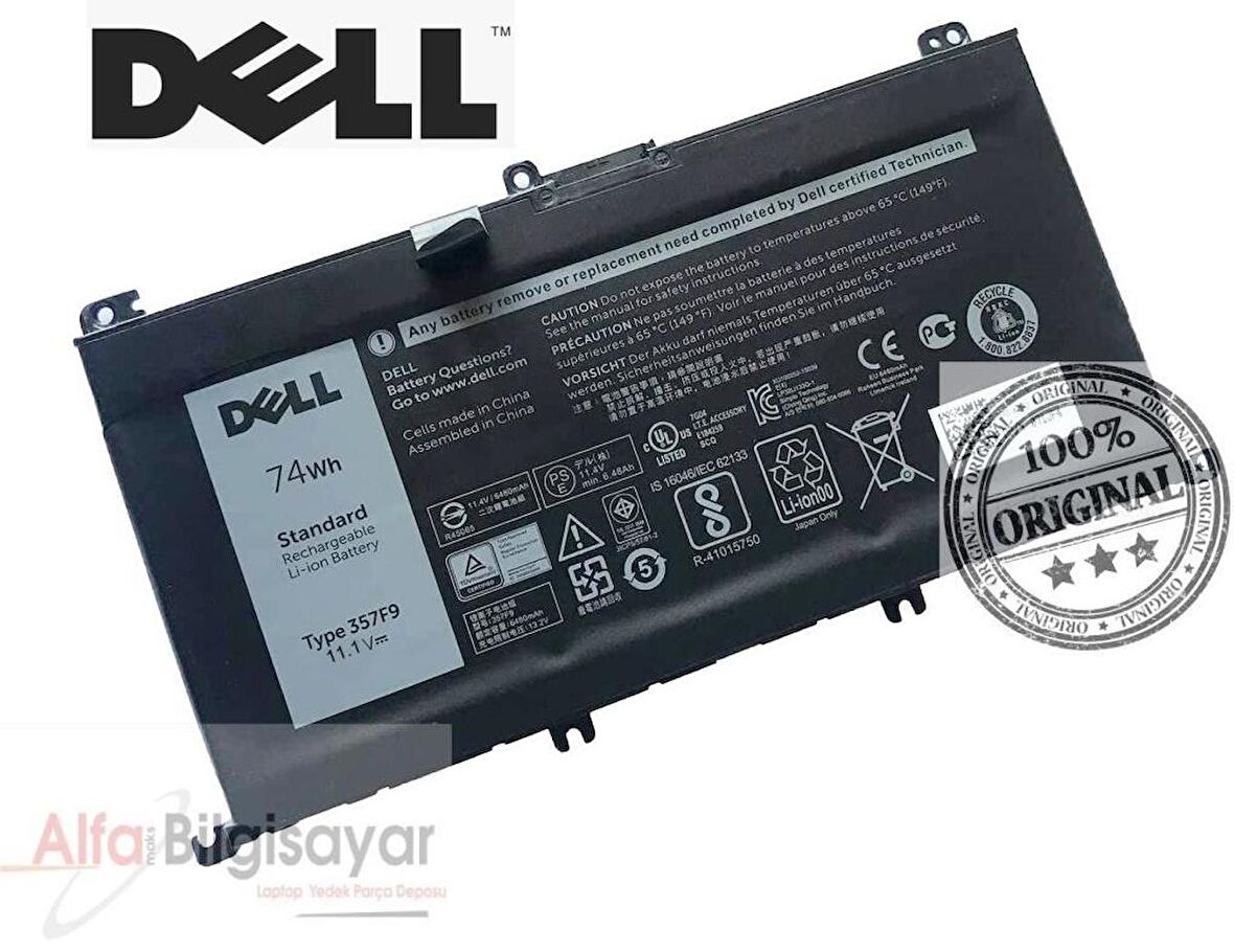 DELL 357F9  P57F, P65F 7557, 7759 5577, 5576  ORJINAL BATARYA