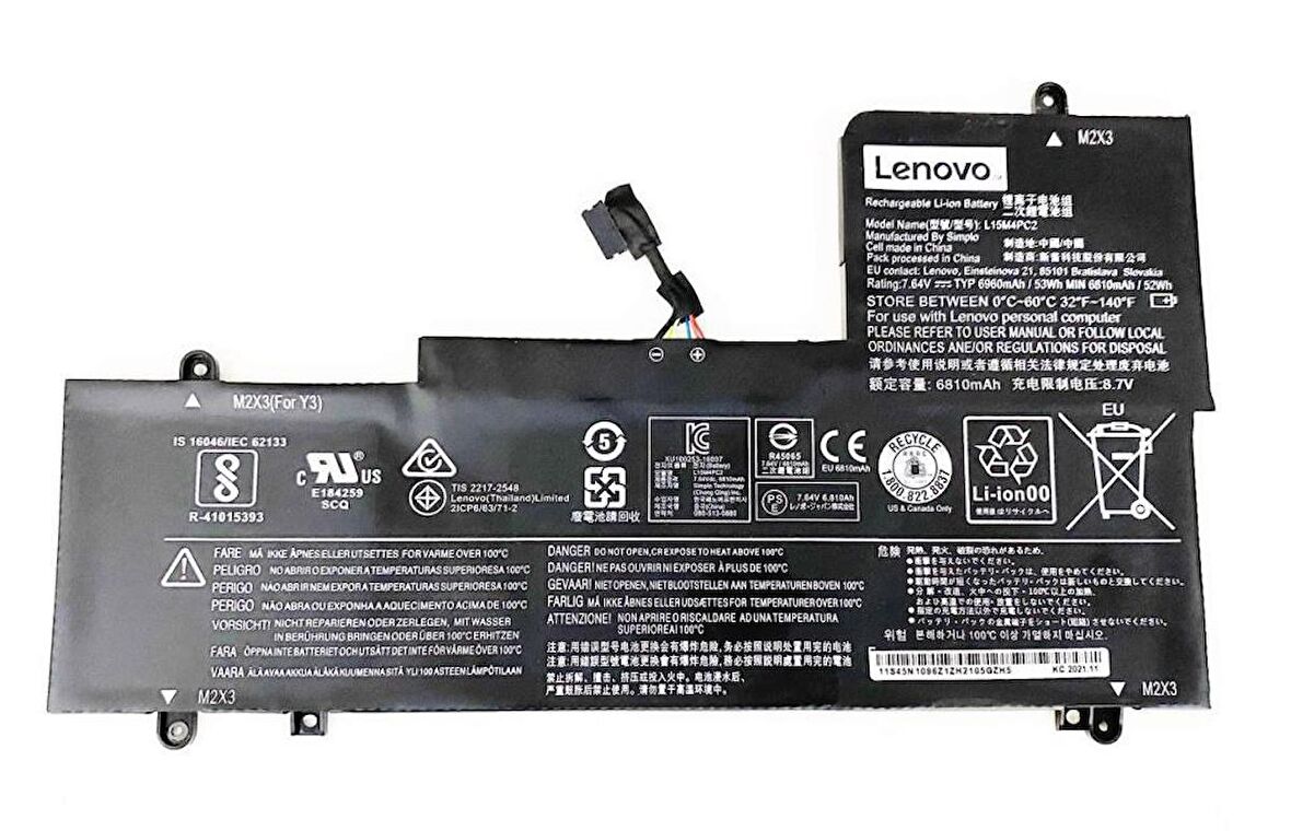 For Lenovo Yoga 710-14ISK 80TY, 710-14IKB L15L4PC2 L15M4PC2 Batarya