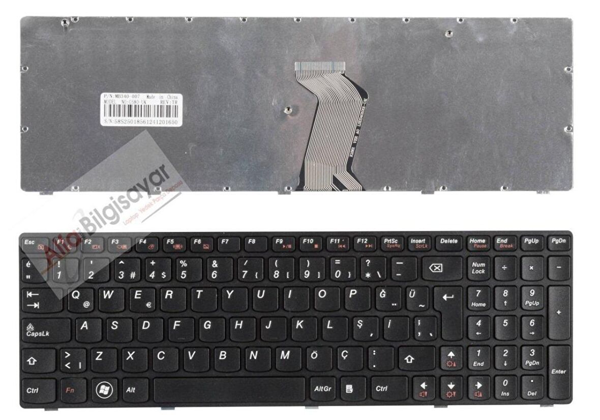 Lenovo B570 B570e V570 V570c v580 B590 Z570 Z575 klavye