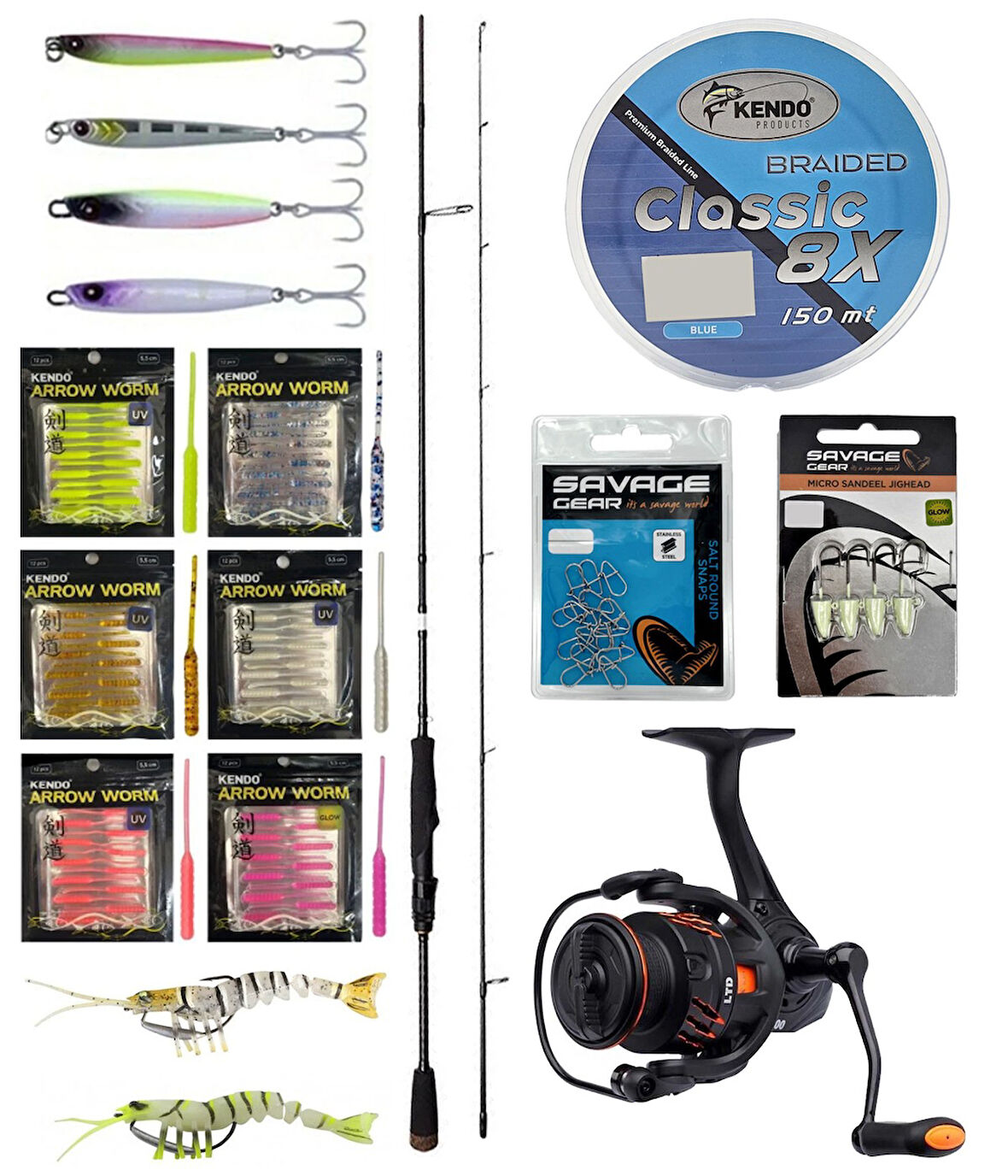 Yek Outdoor LRF Olta Seti Savage Gear SG2 Ultra Light Game 2.13M 2-10GR 2 Parça&Savage Gear Orange LTD 2500 FD 8+1BB Olta Makinesi