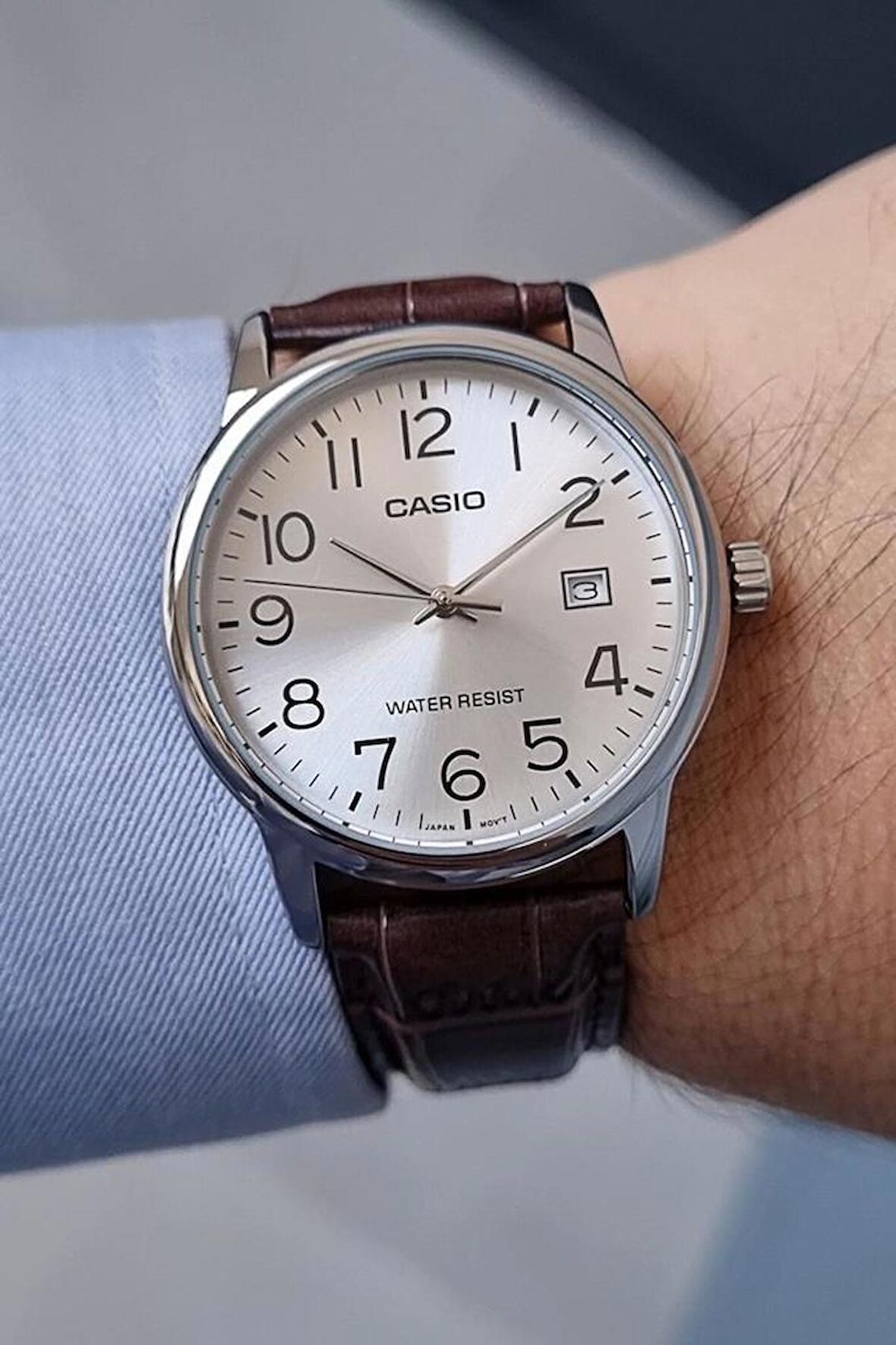 Casio Kahverengi Deri Kayışlı Takvimli Erkek Kol Saati