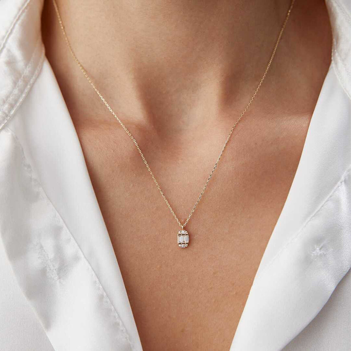 Mini Oval Baget Kolye