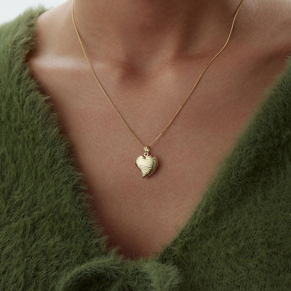 Parmak İzi Kalp Kolye