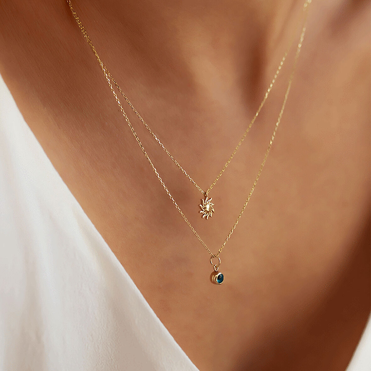 Güneşli Gözlü İkili Kolye