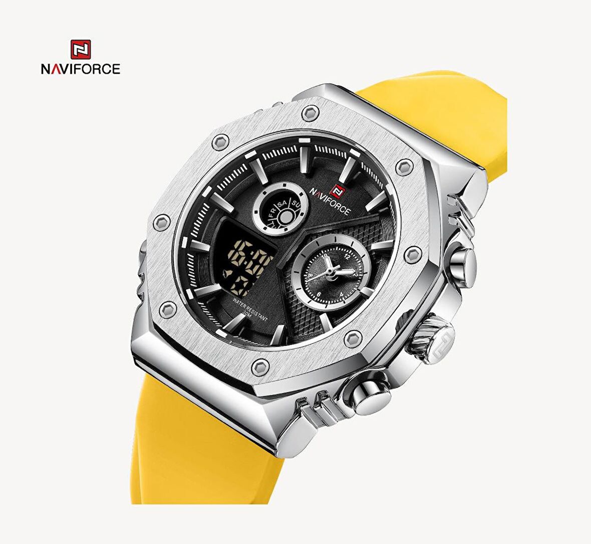 YENİ MODEL NAVİFORCE DİLİTAL ANALOG ALARMLI AYDINLATMALI SPOR  KOL SAATİ
