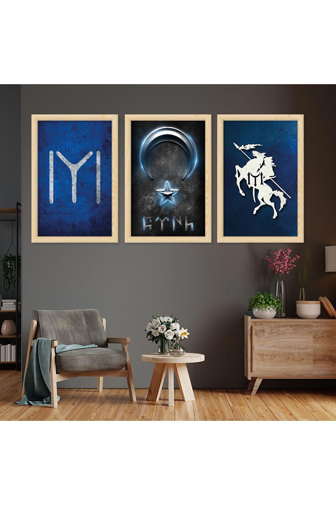Beyaz Ahşap Çerçeveli Modern Tablo