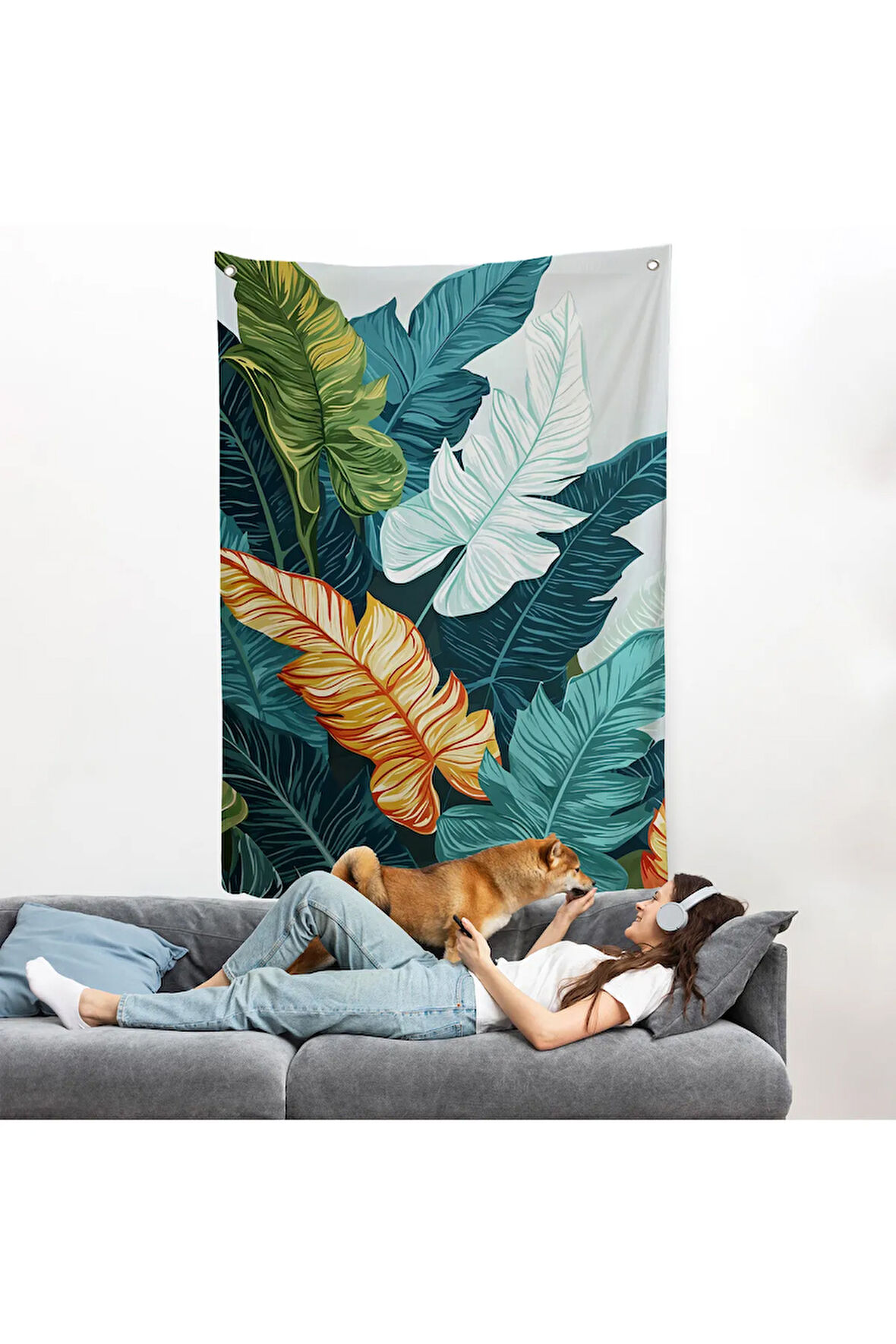 Renkli Yapraklar Duvar Örtüsü-7567