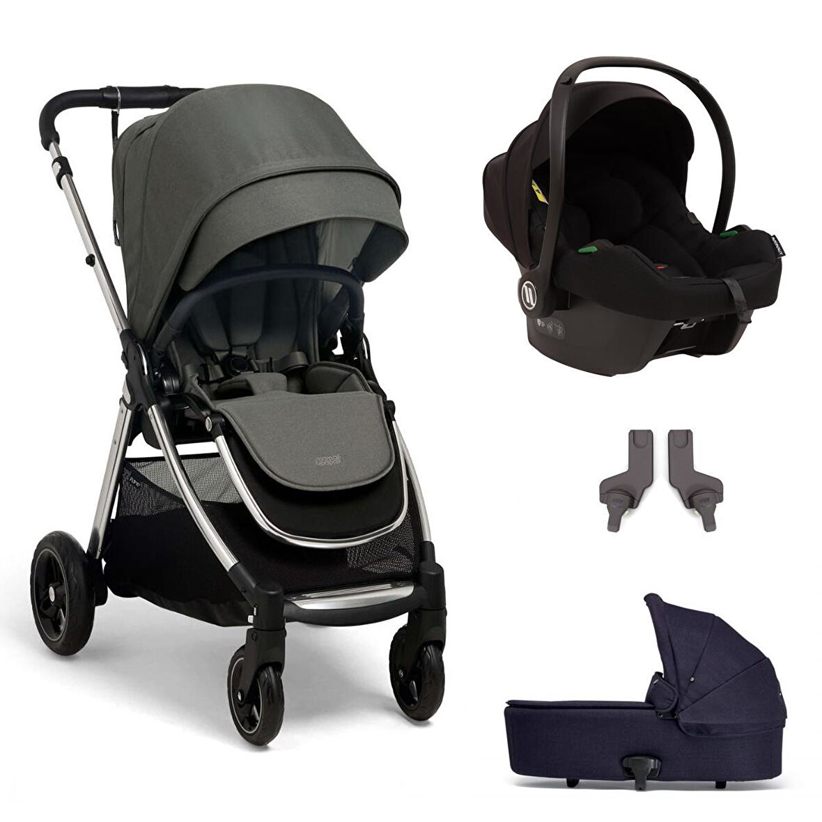 Mamas Papas Flip XT 3 Portbebeli Travel Sistem Bebek Arabası Harbour Grey