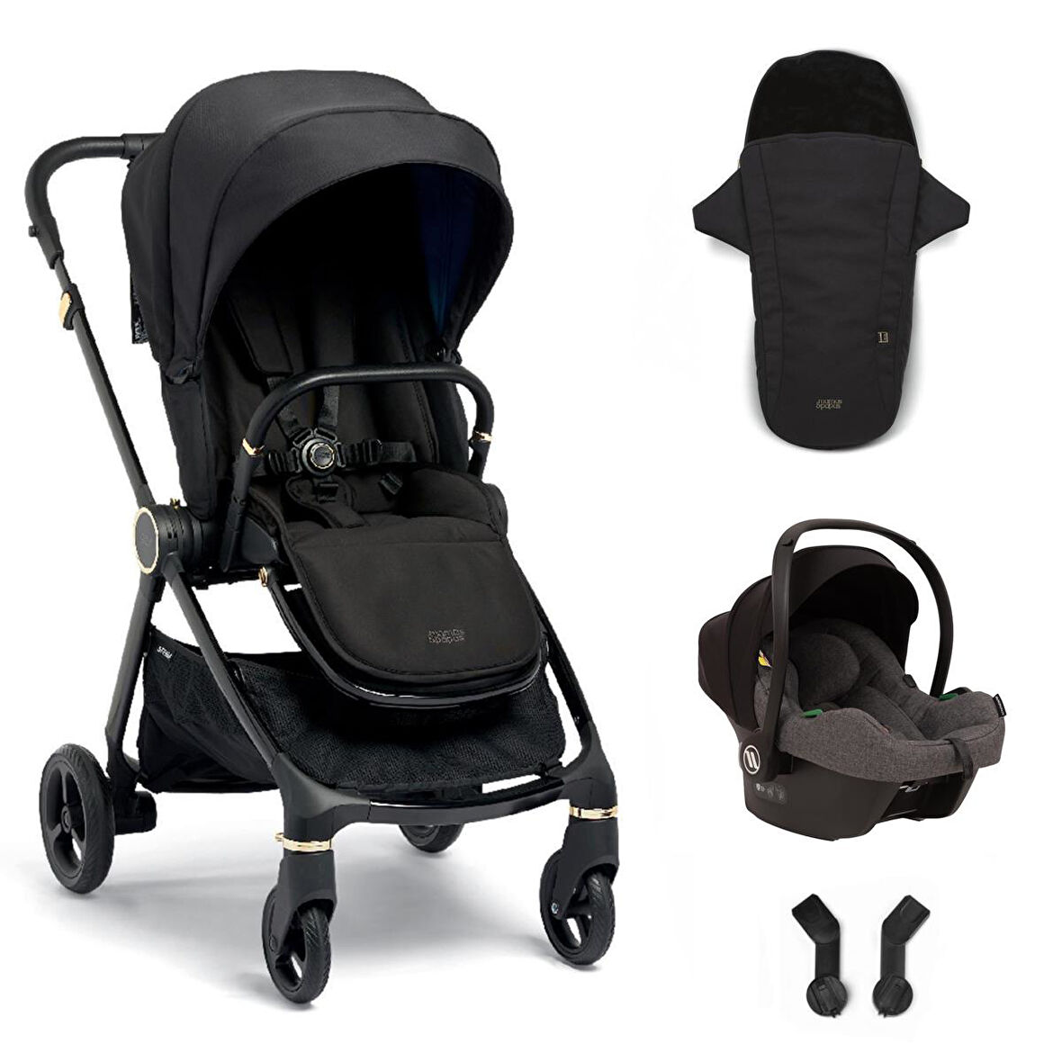 Mamas Papas Strada Cosmo Travel Sistem Bebek Arabası Black Diamond - Grey