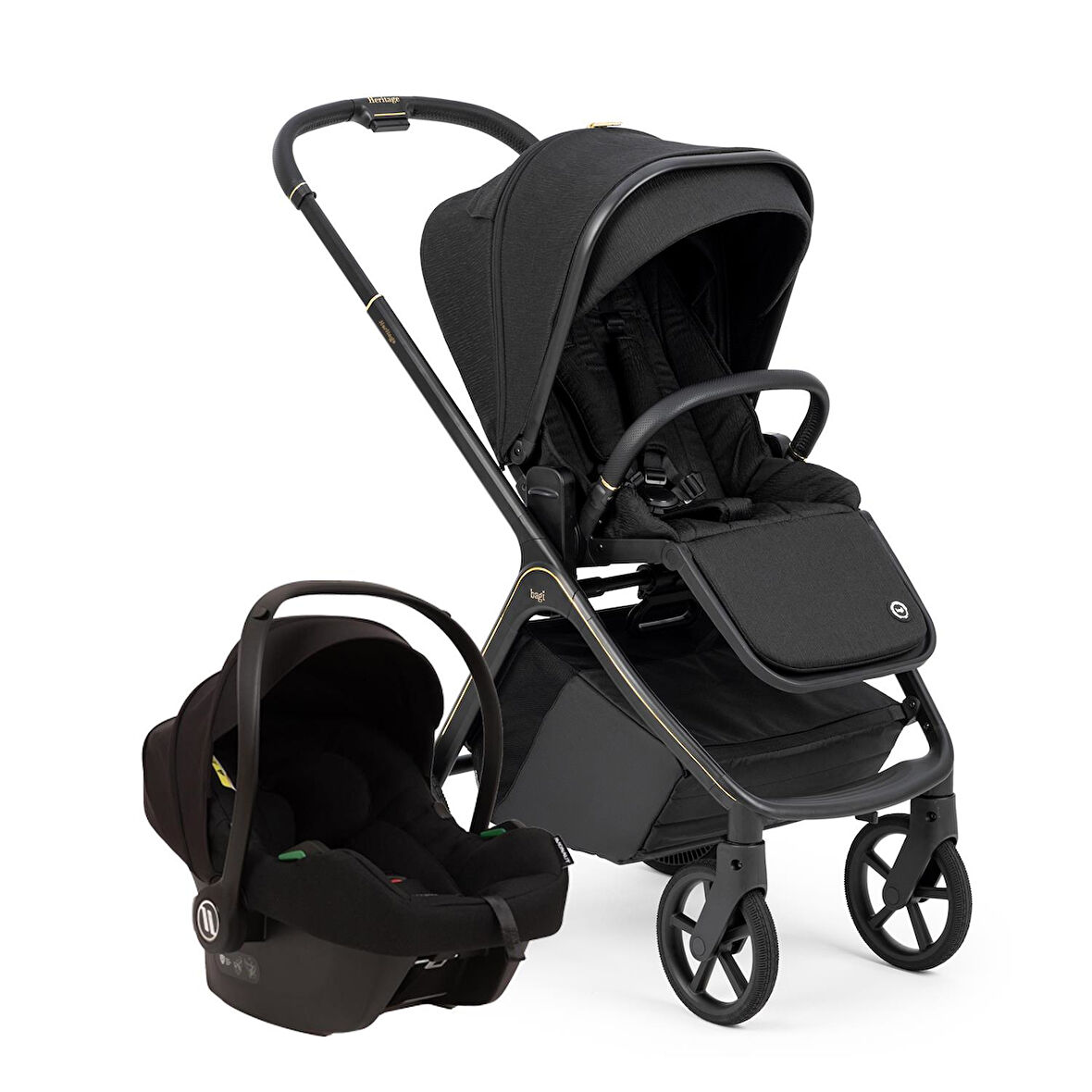 Bagi Heritage Black Cosmo Travel Sistem Bebek Arabası Black