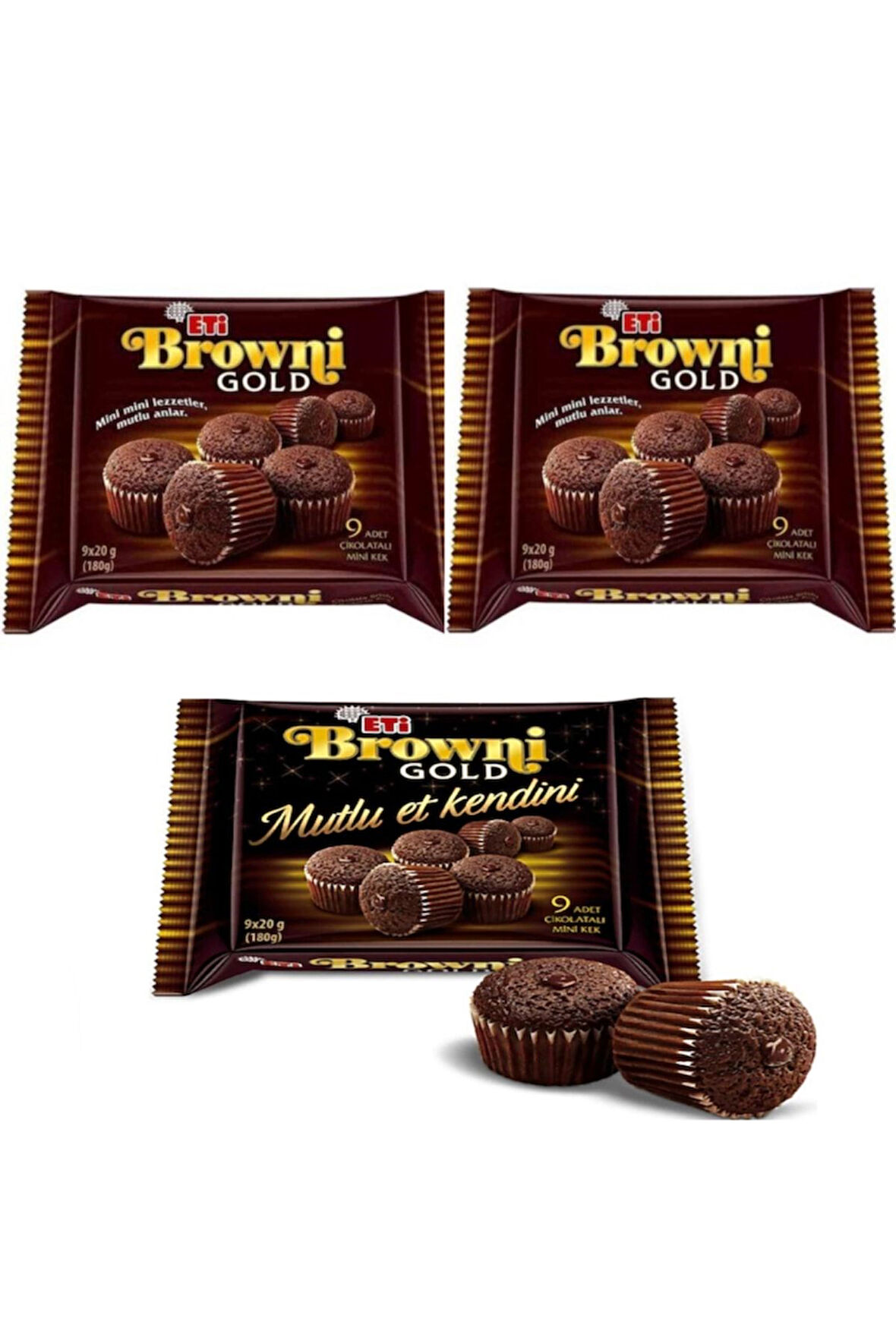 Eti Browni Gold Kakaolu 180 gr x 3 Adet