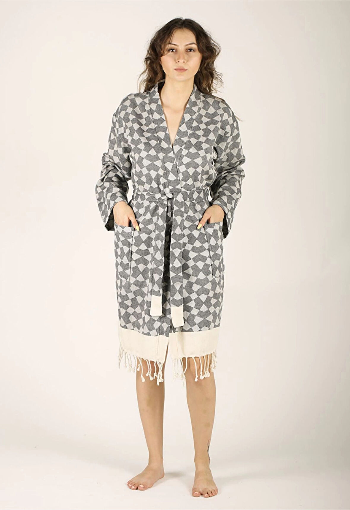 Aphrodithe %100 Pamuk Tasarım Bornoz